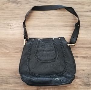 Margot black leather shoulder bag purse